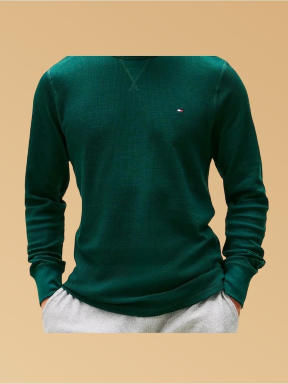 Tommy Hilfiger Men’s Forest Green Long Sleeve Thermal Tee